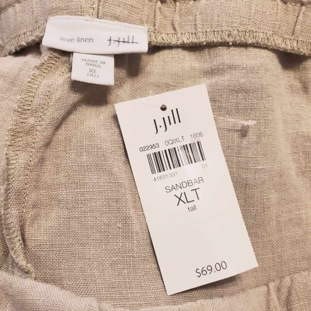 J.Jill XL Tall linen cropped ankle pants - sandbar - Picture 5 of 7